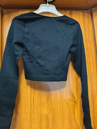 Top Primark manga larga elástico negro Talla S