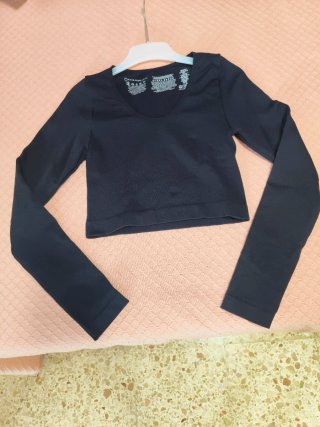 Top Primark manga larga elástico negro Talla S