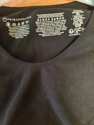Top Primark manga larga elástico negro Talla S