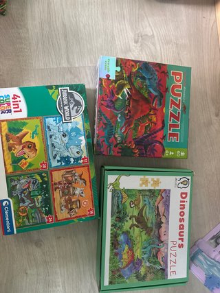 Lote 3 Puzzles Dinosaurios