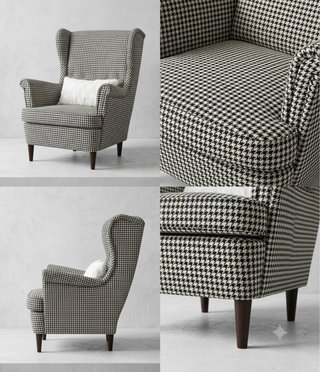 Poltrona Strandmon di Ikea in stile orejero