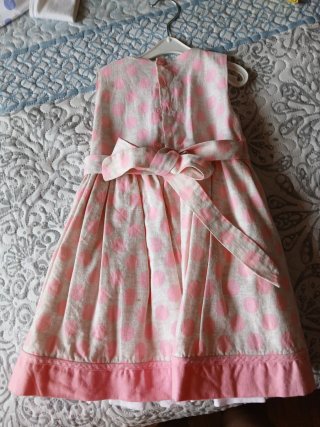Vestido de fiesta infantil lunares rosa