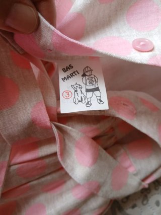 Vestido de fiesta infantil lunares rosa