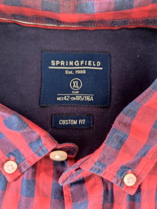 Camisa Springfield cuadros roja y azul Talla XL