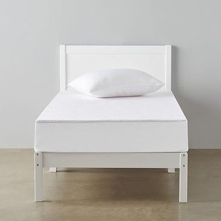 Cama individual de madera blanca