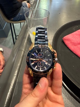 Reloj Festina Azul y Dorado Impecable