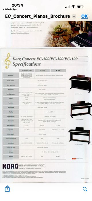 Korg EC-500 Piano Digital