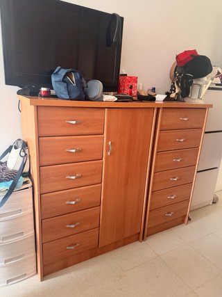 Cómoda y Mesita de Noche Madera