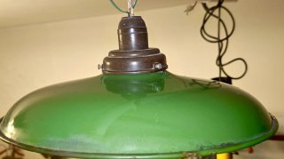 Lámpara Industrial Vintage Tulipa Esmaltada Verde