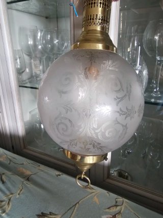 Lámpara colgante vintage cristal y metal