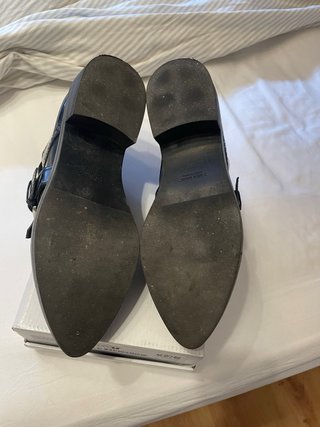 Mocasines Zara Negros con Flecos y Hebilla