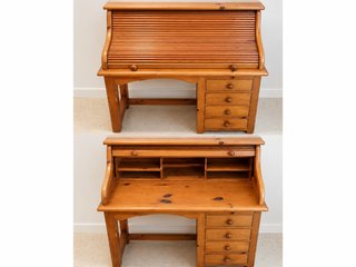 Escritorio madera con persiana (tipo bureau)