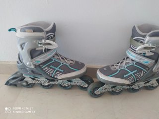 Patines en línea Rollerblade grises y turquesa