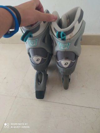Patines en línea Rollerblade grises y turquesa