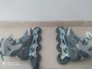 Patines en línea Rollerblade grises y turquesa