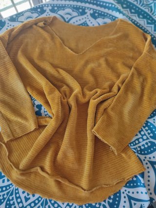 Jersey Terciopelo Canalé Mostaza Talla 40