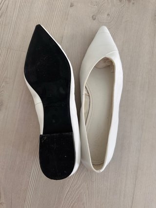 Bailarinas blancas piel autentica, talla 37 nuevas