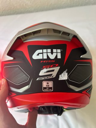 Casco Integral Moto Givi Rojo y Negro