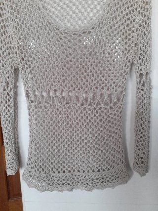 Jersey de hilo beige hecho a mano T36