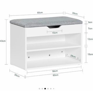 Zapatero con Asiento Gris y Blanco