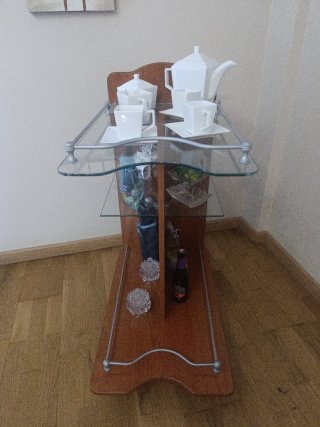 Camarera madera y cristal