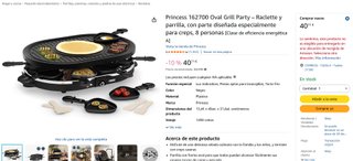 Raclette y Parrilla Princess 8 Oval