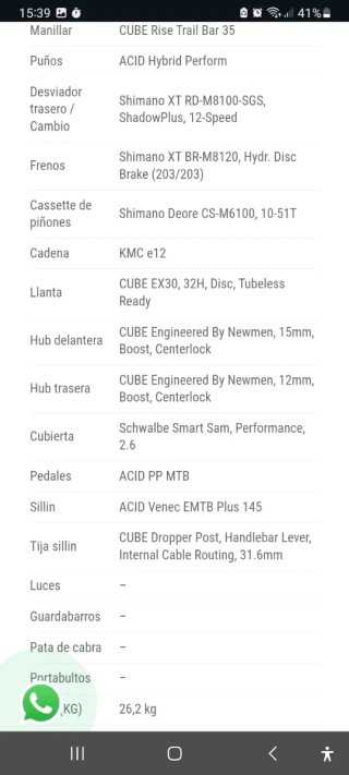 Ocasión Bicicleta Eléctrica Cube Negra talla M