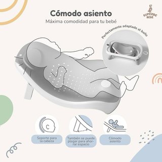 Bañera Plegable Bebé con Asiento Antideslizante