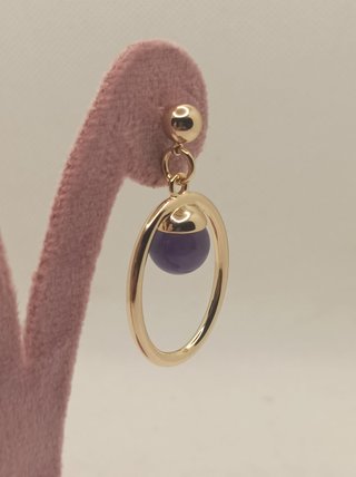 Orecchini pendenti donna oro zircone ametista mm41