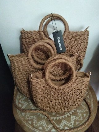 Bolsos de rafia Alexander tres tamaños