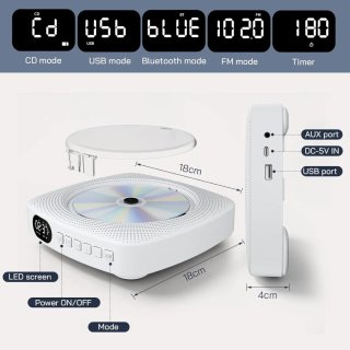 Reproductor CD Portátil WOLFANG Bluetooth