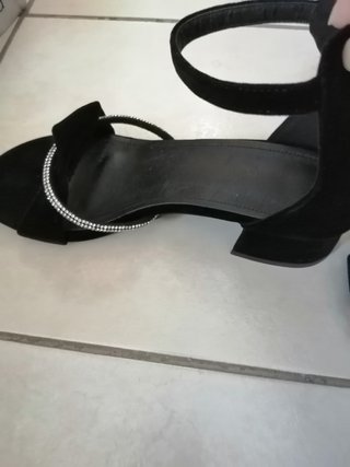 Sandali scamosciati neri con strass