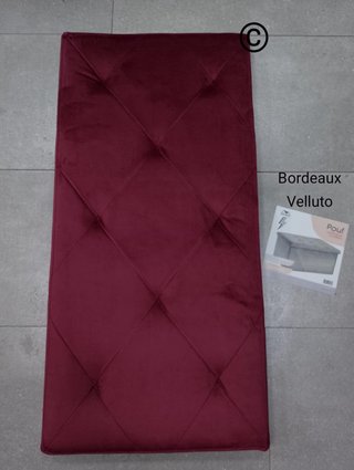 Testiera letto velluto bordeaux puffo Grande