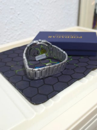Reloj de Pulsera Hombre Negro y Plateado