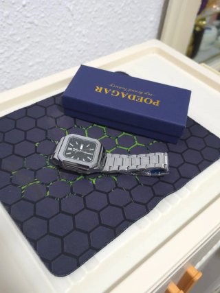 Reloj de Pulsera Hombre Negro y Plateado