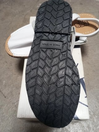 Sandalias PIEL / Menorquina Blanca Talla 34 NUEVO