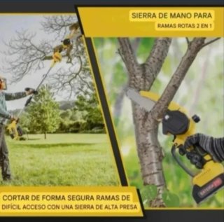 Motosierra Telescópica Recargable (2 Baterías)