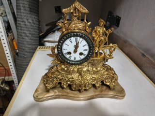 Reloj de sobremesa bronce y mármol
