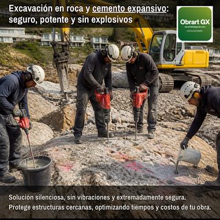 Excavació roca-ciment expansiu / cemento expansivo