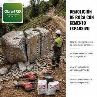 Excavació roca-ciment expansiu / cemento expansivo