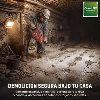 Excavació roca-ciment expansiu / cemento expansivo