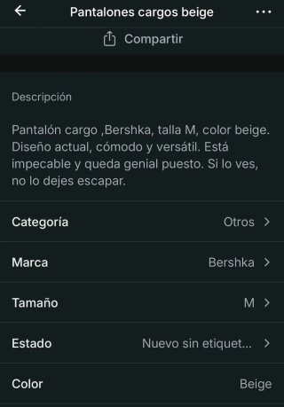 Pantalón cargo Bershka beige Talla M