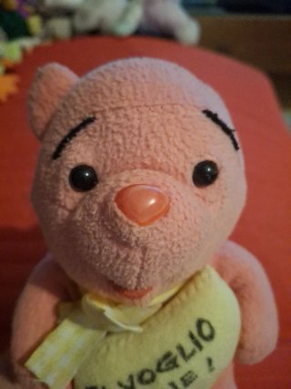 Peluche Winnie Pooh Vintage Rosa Ti Voglio Bene