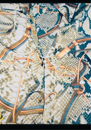 Blusa estampada serpiente y cinturones