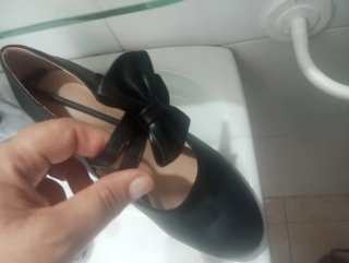 Zapatos de baile negros con lazo