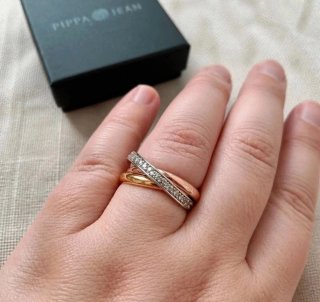 Anillo Tricolor Pippa & Jean de Tres Aros Entrelaz