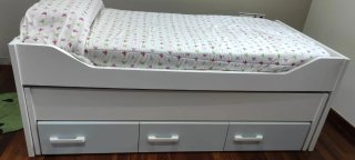 Cama nido compacta madera y tela