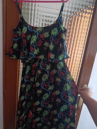 Vestido largo con estampado floral