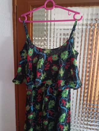 Vestido largo con estampado floral