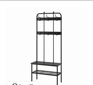 NIPÅSEN Perchero Banco Zapatero Negro IKEA